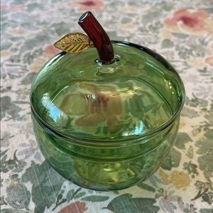 Ichendorf Milano Green Apple Glass Sugar Bowl NWT